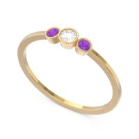 Petite Three Stone Bezel Treta Band