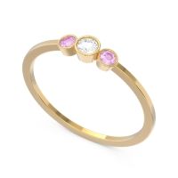 Petite Three Stone Bezel Treta Band