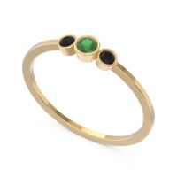 Petite Three Stone Bezel Treta Band