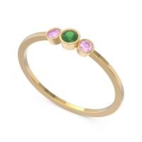 Petite Three Stone Bezel Treta Band