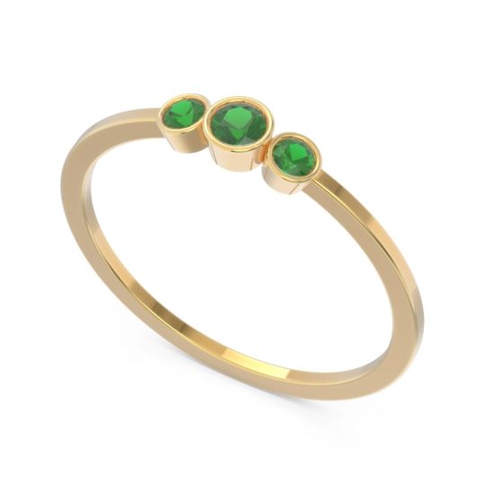 Petite Three Stone Bezel Treta Band