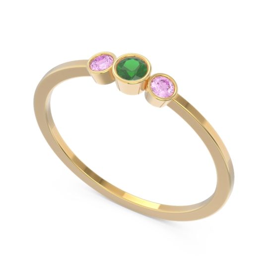 Petite Three Stone Bezel Treta Band