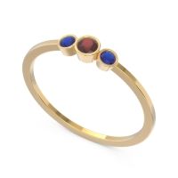Petite Three Stone Bezel Treta Band