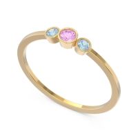 Petite Three Stone Bezel Treta Band