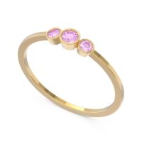 Petite Three Stone Bezel Treta Band