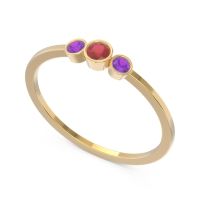 Petite Three Stone Bezel Treta Band