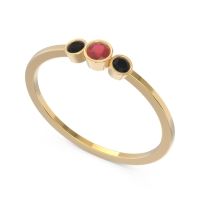 Petite Three Stone Bezel Treta Band