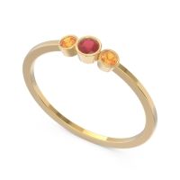 Petite Three Stone Bezel Treta Band