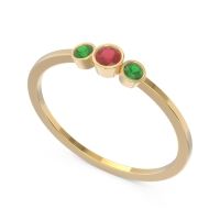 Petite Three Stone Bezel Treta Band