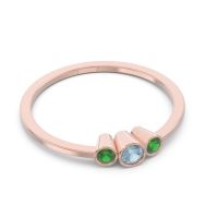 Petite Three Stone Bezel Treta Band
