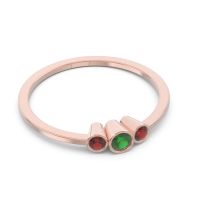 Petite Three Stone Bezel Treta Band