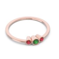 Petite Three Stone Bezel Treta Band