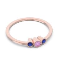 Petite Three Stone Bezel Treta Band