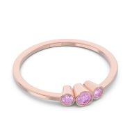 Petite Three Stone Bezel Treta Band