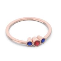 Petite Three Stone Bezel Treta Band