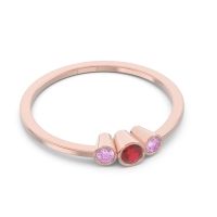 Petite Three Stone Bezel Treta Band