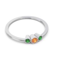 Petite Three Stone Bezel Treta Band