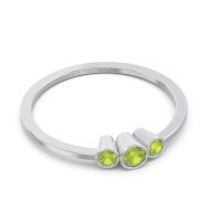 Petite Three Stone Bezel Treta Band