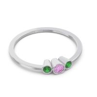 Petite Three Stone Bezel Treta Band