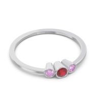 Petite Three Stone Bezel Treta Band