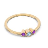 Petite Three Stone Bezel Treta Band