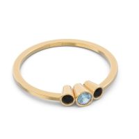 Petite Three Stone Bezel Treta Band