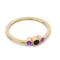 Petite Three Stone Bezel Treta Band