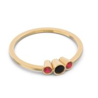 Petite Three Stone Bezel Treta Band