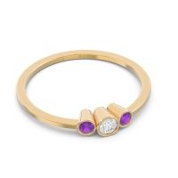 Petite Three Stone Bezel Treta Band