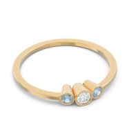 Petite Three Stone Bezel Treta Band