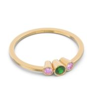 Petite Three Stone Bezel Treta Band