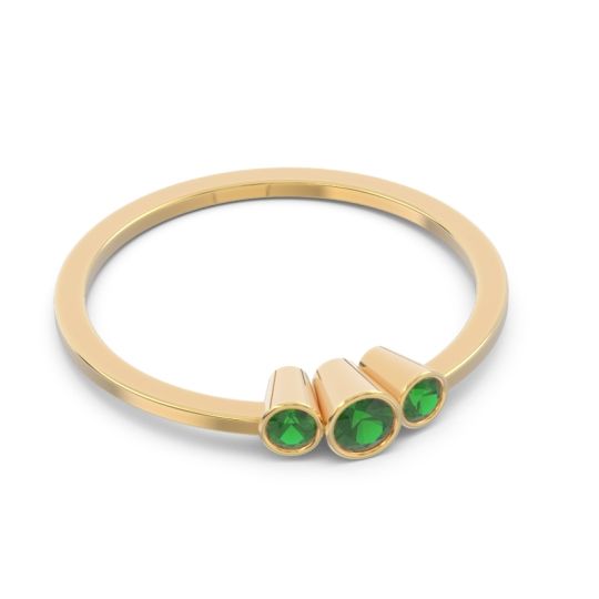 Petite Three Stone Bezel Treta Band