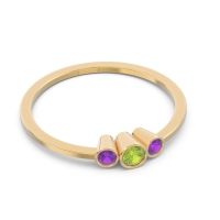 Petite Three Stone Bezel Treta Band