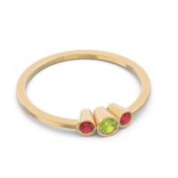 Petite Three Stone Bezel Treta Band