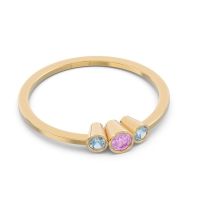 Petite Three Stone Bezel Treta Band