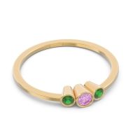 Petite Three Stone Bezel Treta Band