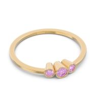 Petite Three Stone Bezel Treta Band