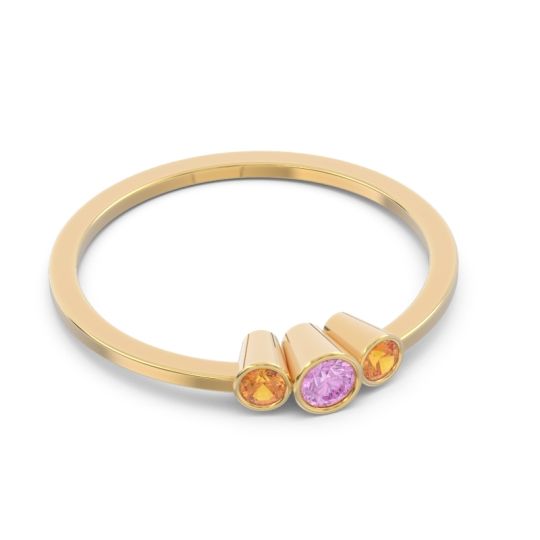 Petite Three Stone Bezel Treta Band