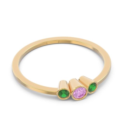 Petite Three Stone Bezel Treta Band
