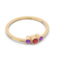 Petite Three Stone Bezel Treta Band