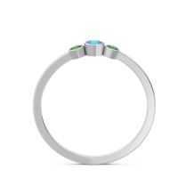 Petite Three Stone Bezel Treta Band