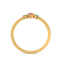 Petite Three Stone Bezel Treta Band