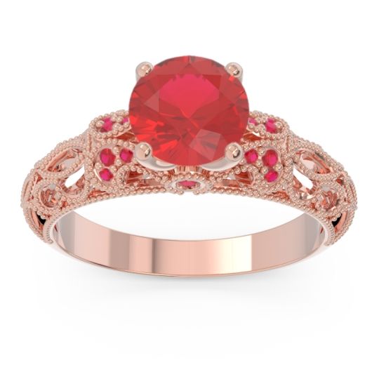 Classic Milgrain Pave Pravaha Ring
