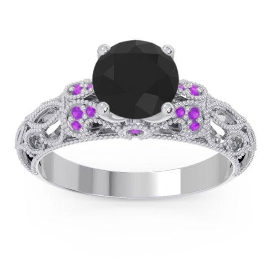 Classic Milgrain Pave Pravaha Ring