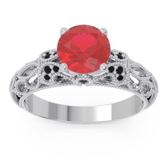 Classic Milgrain Pave Pravaha Ring