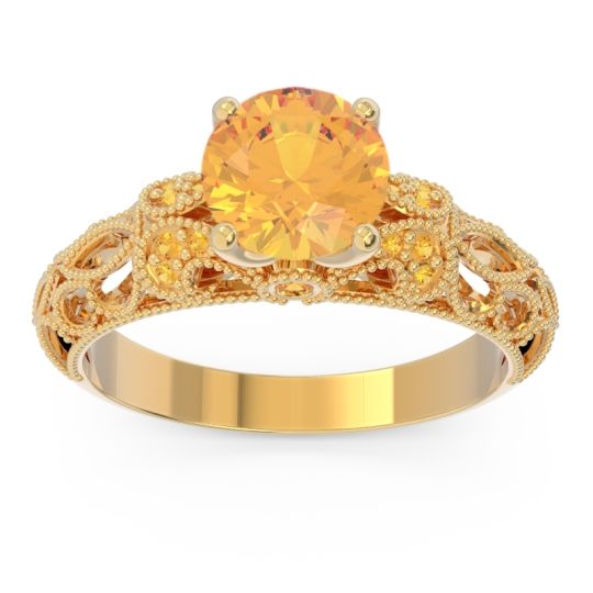 Classic Milgrain Pave Pravaha Ring