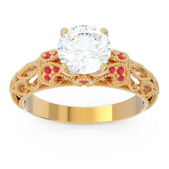 Classic Milgrain Pave Pravaha Ring