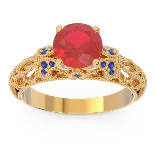 Classic Milgrain Pave Pravaha Ring