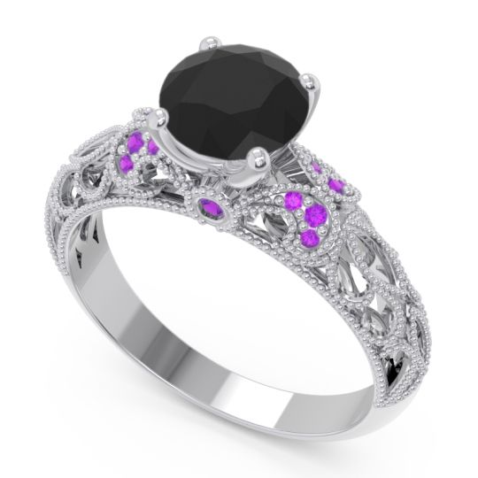 Classic Milgrain Pave Pravaha Ring
