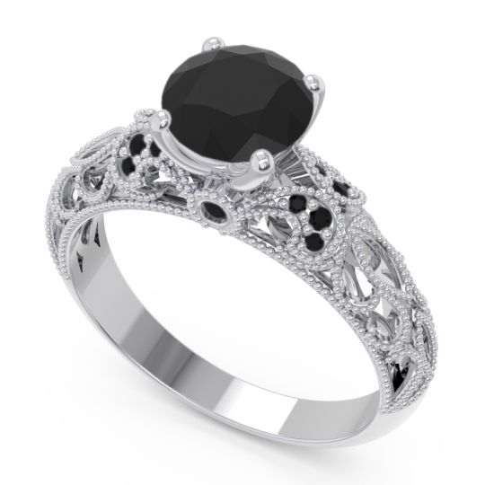 Classic Milgrain Pave Pravaha Ring